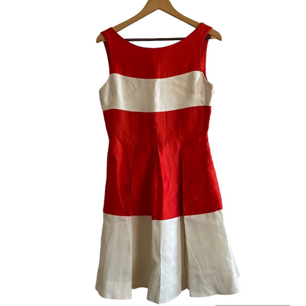 KATE SPADE Gayle Color Block Silk Blend Fit & Flare Dress - Women’s Size 4 - Picture 2 of 9